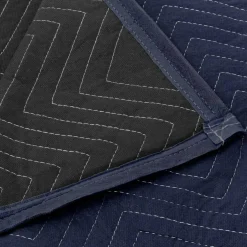 Sure-Max Moving & Packing Blanket - Pro Economy - 80" x 72" (35 lb/dz weight) - Professional Quilted Shipping Furniture Pad Navy Blue and Black