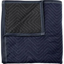 Sure-Max 8 Moving & Packing Blankets - Pro Economy - 80" x 72" (35 lb/dz weight) - Professional Quilted Shipping Furniture Pads Navy Blue and Black