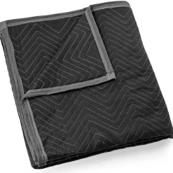 Sure-Max Moving & Packing Blankets - Heavy Duty Pro - 80" x 72" (90 lb/dz weight) - Professional Quilted Shipping Furniture Pads Black