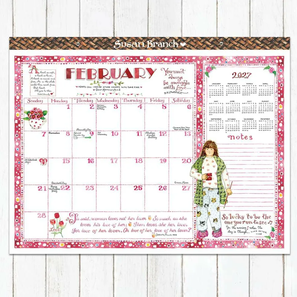 2027 Susan Branch Large Desk Pad Monthly Blotter Calendar