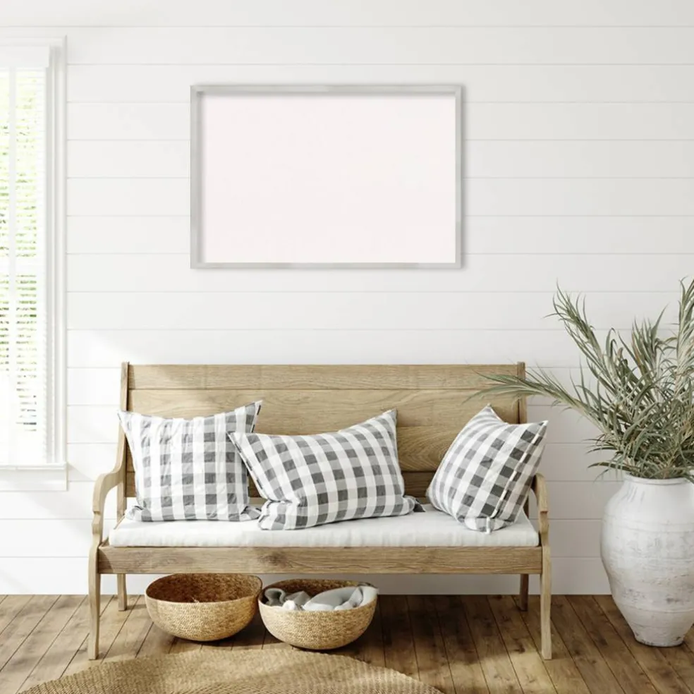Svelte Wood Framed Corkboard, White Cork