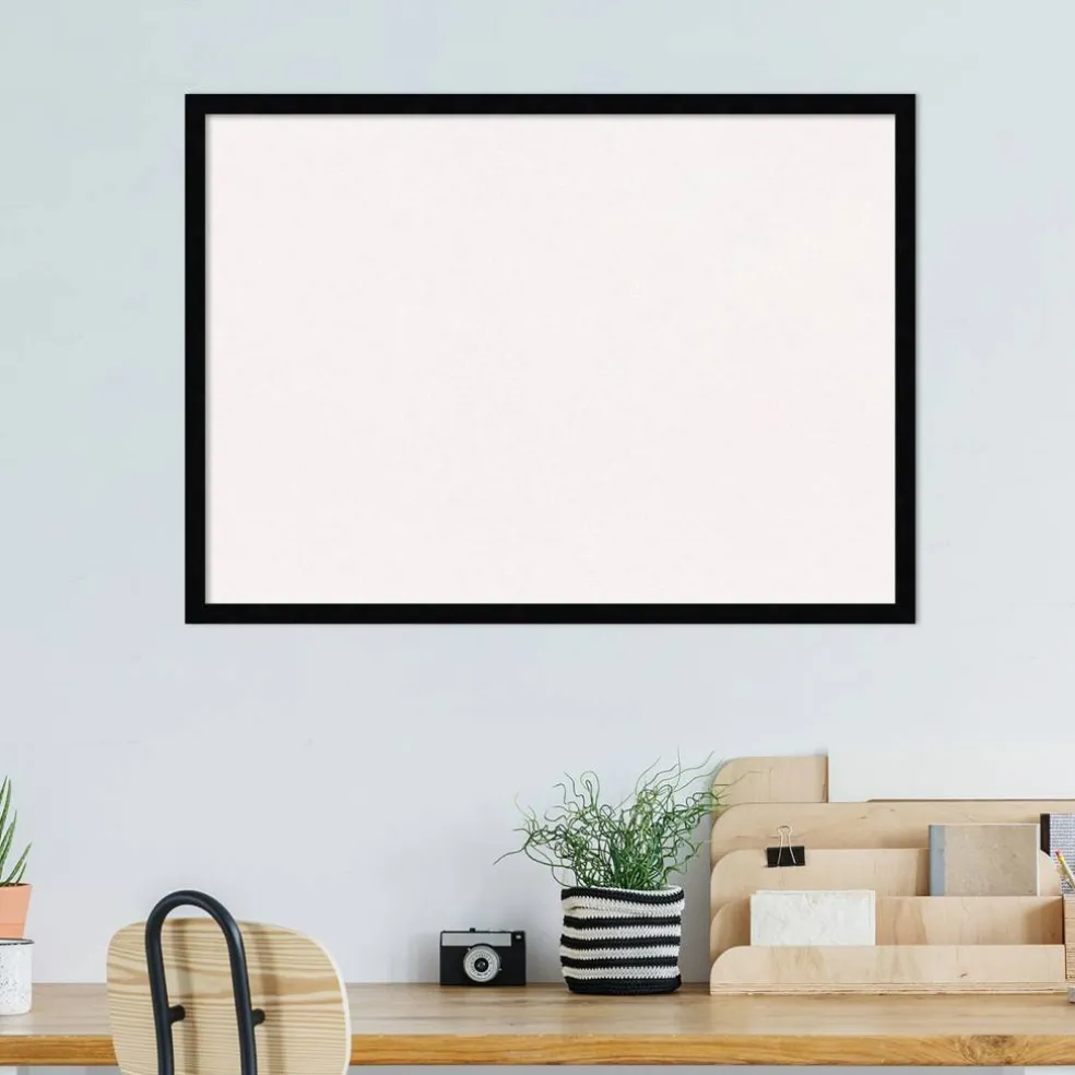 Svelte Wood Framed Corkboard, White Cork
