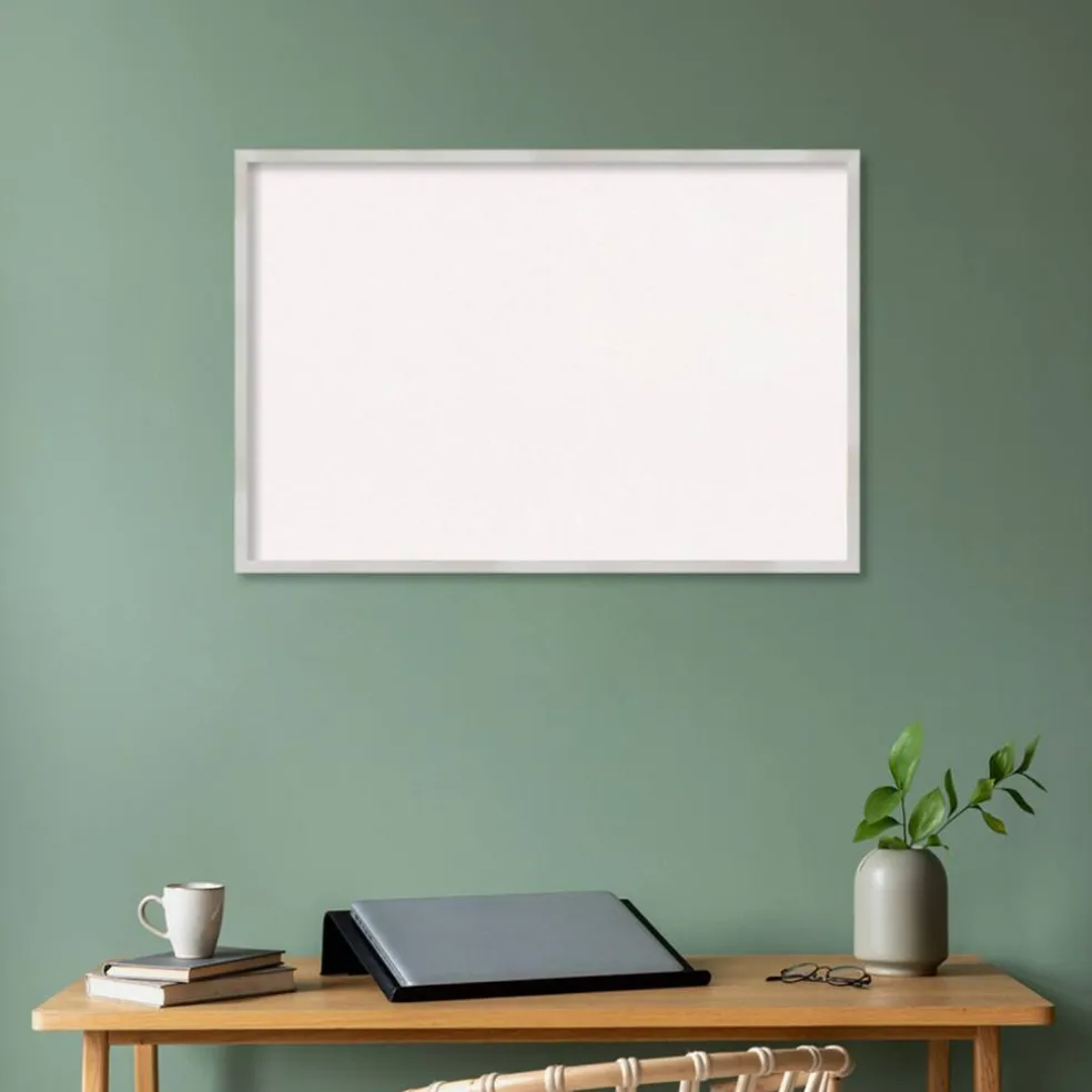 Svelte Wood Framed Corkboard, White Cork