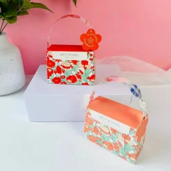 Sweet Degrees Kitchen Purse-Shaped Handbag Favor Box with Decorative Handle and Gift Tag