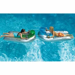 Swim Central 53" Green & Blue Water Sport Inflatable Battle Board Set with Squirt Guns