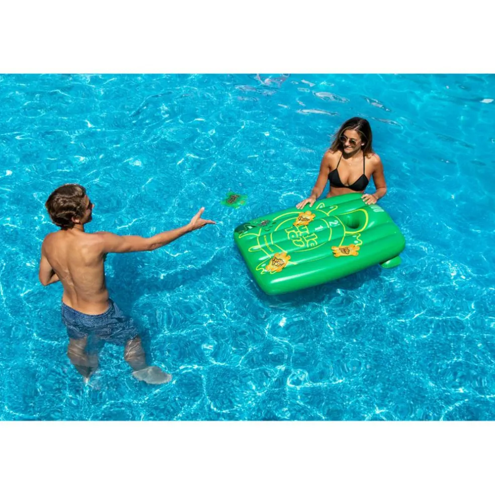 Swim Central 36" Green Inflatable Turtle Toss Cornhole Pool Game
