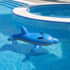 Swim Central 61" Inflatable Blue Ride-On Dolphin Children's Swimming Pool Float