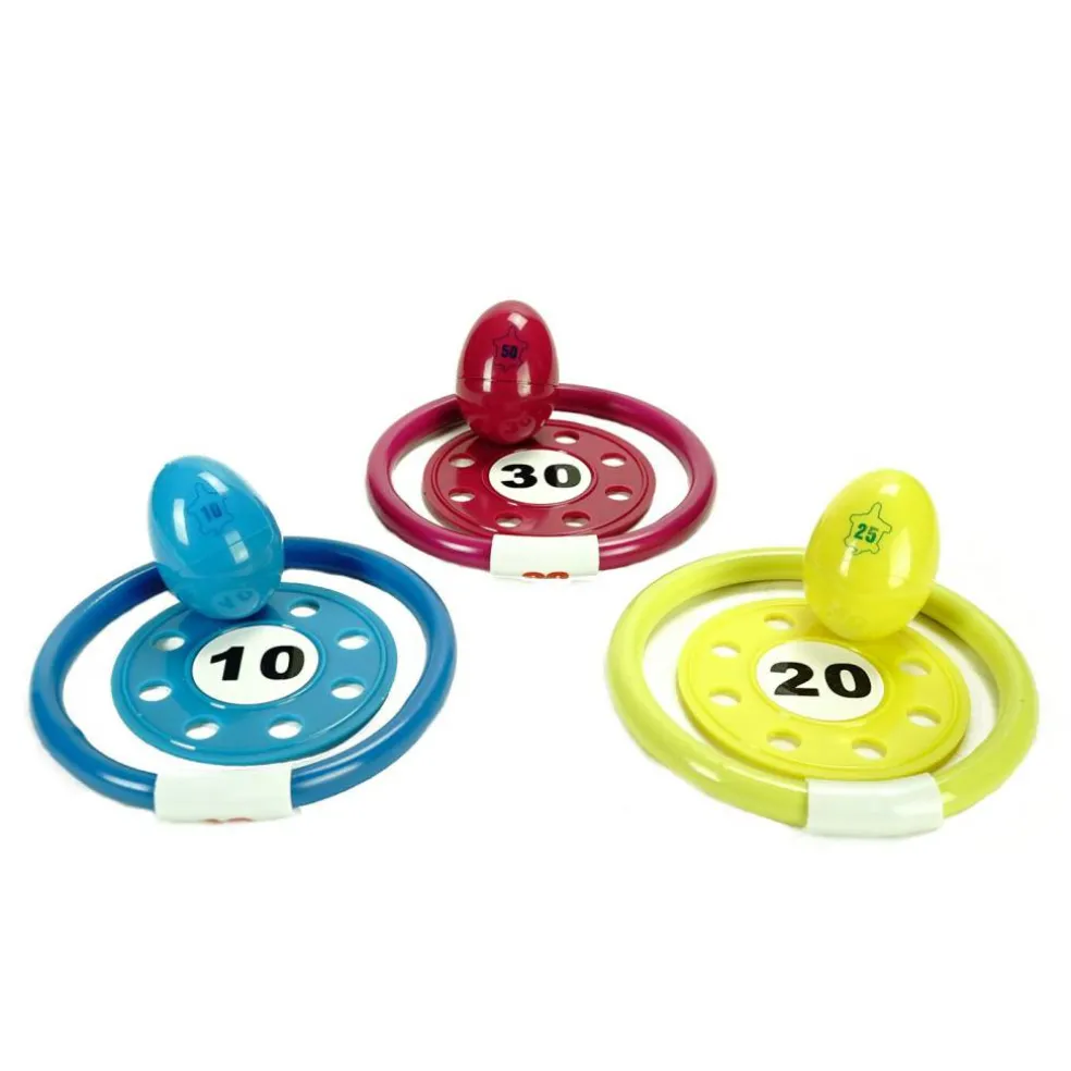 Swim Central Set of 3 Vibrantly Colored Ring, Disc and Turtle Egg Dive Game Combo Pool Toys 5.75"