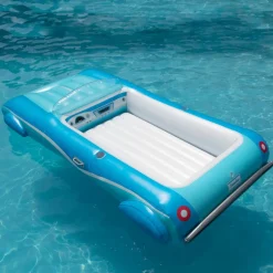 Swimline 8.75ft. Blue Classic Convertible Car Inflatable Swimming Pool Lounger Float