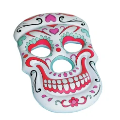 Swimline 5ft. Inflatable White & Pink Sugar Skull Swimming Pool Float