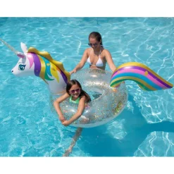 Swimline 5.6ft. LED Unicorn Glitter Ring