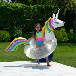 Swimline 5.6ft. LED Unicorn Glitter Ring