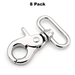 Swivel Hook Nickel Plated Brass Base Side Claw 1.5 Inches Long 1/2 Inch Loop