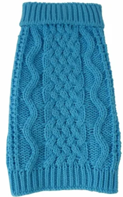 Swivel-Swirl Heavy Cable Knitted Fashion Designer Dog Sweater