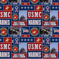 Sykel Enterprises U.S Marine Fleece Fabric by the Yard