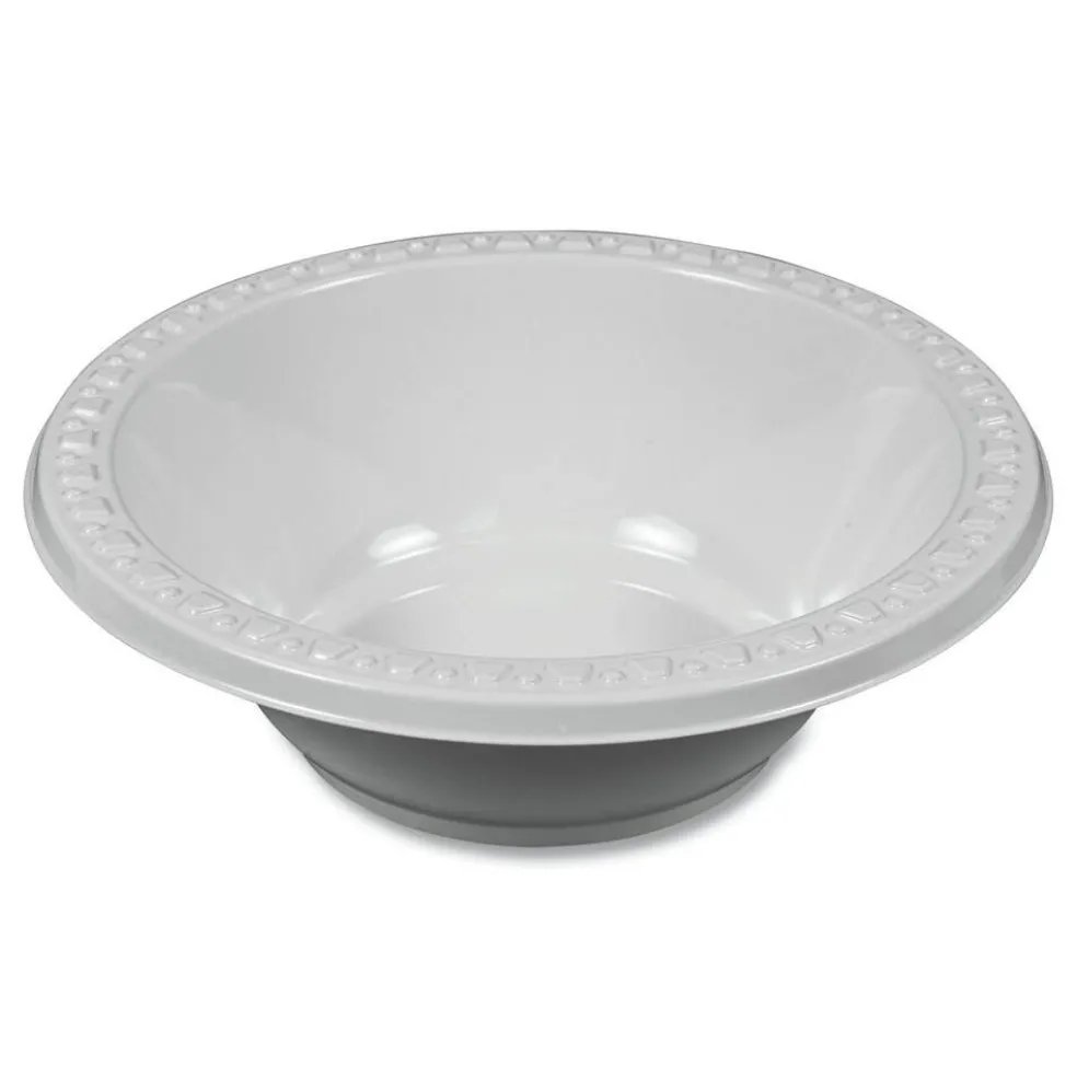 Tablemate Plastic Dinnerware, Bowls, 12 Oz, White, 125/pack