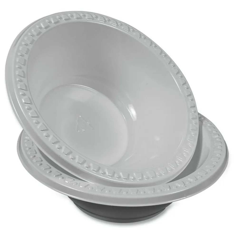 Tablemate Plastic Dinnerware, Bowls, 12 Oz, White, 125/pack