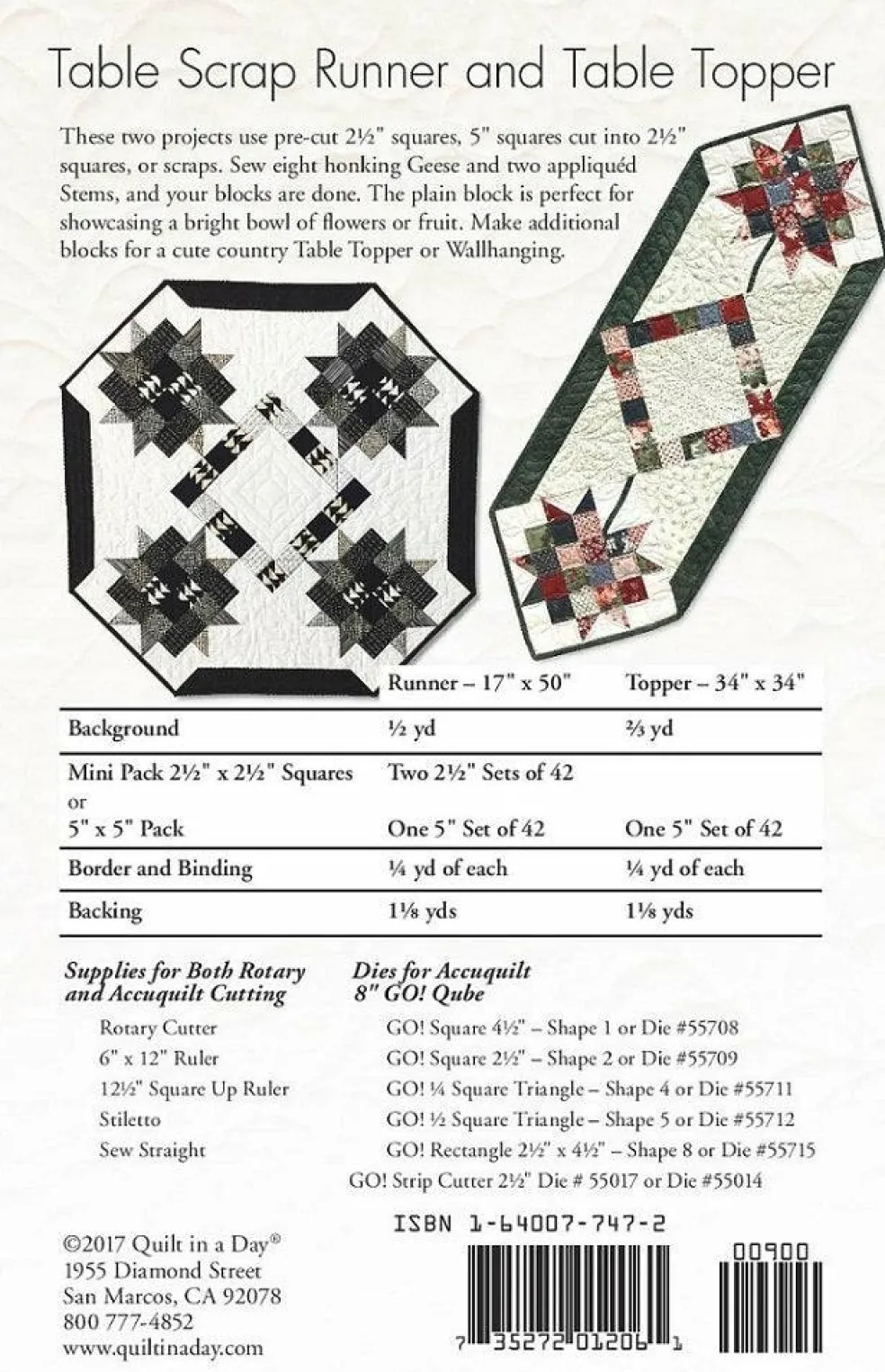 Table Scrap Runner and Table Topper: Eleanor Burns Signature Quilt Pattern
