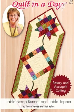 Table Scrap Runner and Table Topper: Eleanor Burns Signature Quilt Pattern