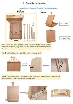 Tabletop Beechwood Art Easel for Painting Canvases Table Easel Stand for Painters Painting by Numbers, Students Beginners Artist Adults