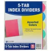 5-Tab Poly Index Dividers w/Slant Pocket, Asstd Colors