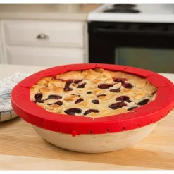 Talisman Designs Baking Pie Crust Shield Protector Cover for Edges of Pie - 8-inch to 11.5-inch Adjustable Silicone Baking Accessory for Making the Perfect Pie