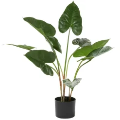 Tall Artificial Anthurium Leaf Plant w  Metal Pot for Indoor Decor, 18