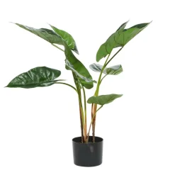 Tall Artificial Anthurium Leaf Plant w  Metal Pot for Indoor Decor, 18