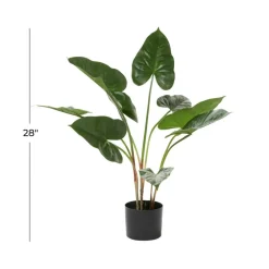 Tall Artificial Anthurium Leaf Plant w  Metal Pot for Indoor Decor, 18