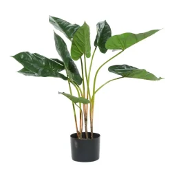 Tall Artificial Anthurium Leaf Plant w  Metal Pot for Indoor Decor, 18