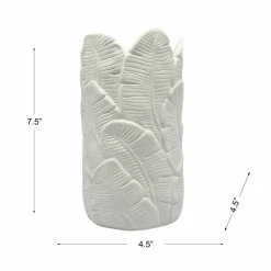7.5" Tall Embossed Leaf DIY Ceramic Vase by Make Market®