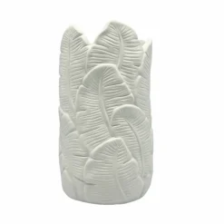 7.5" Tall Embossed Leaf DIY Ceramic Vase by Make Market®