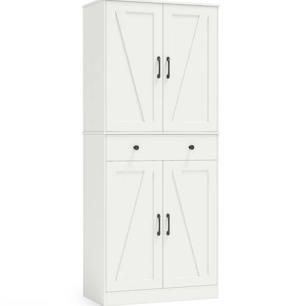 Tall Farmhouse Cabinet 72" – Modern Design with 4 Barn Doors