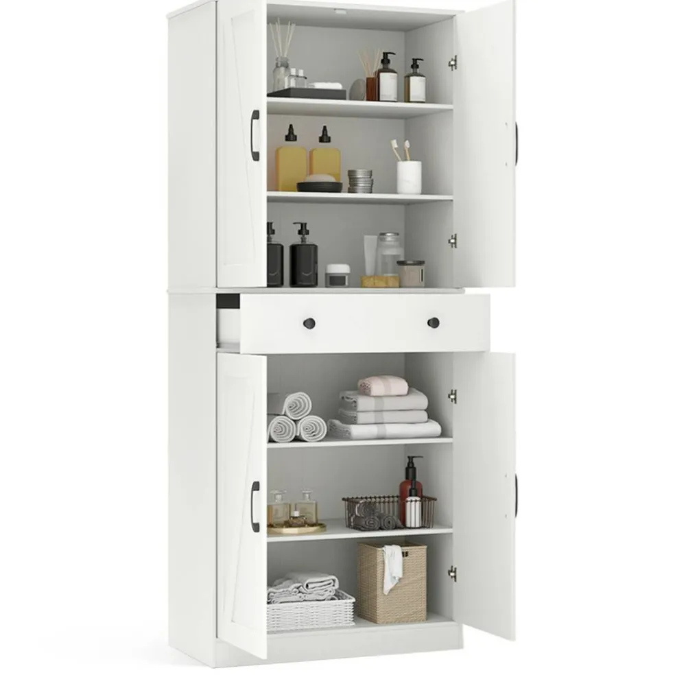 Tall Farmhouse Cabinet 72" – Modern Design with 4 Barn Doors