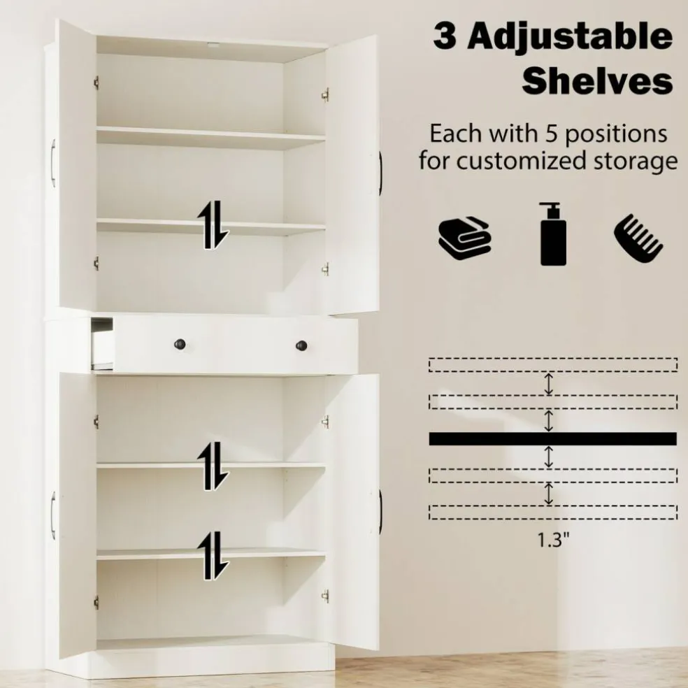 Tall Farmhouse Cabinet 72" – Modern Design with 4 Barn Doors