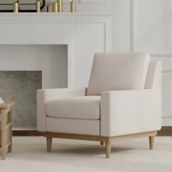 Taupe Fade Resistant Geometric Woven Pattern Upholstery Fabric by The Yard - SKU: Elowen Taupe