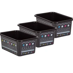 Teacher Created Resources® Chalkboard Brights Small Plastic Storage Bin, 3ct.