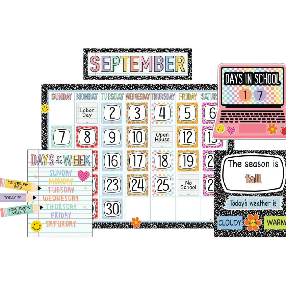 Teacher Created Resources® Cool for School Calendar Bulletin Board Set