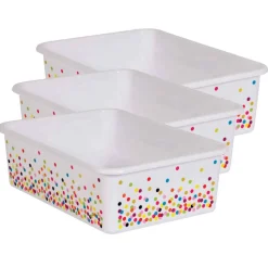 Teacher Created Resources® Large Confetti Plastic Storage Bin, 3ct.