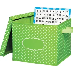 Teacher Created Resources Lime Polka Dots Storage Box