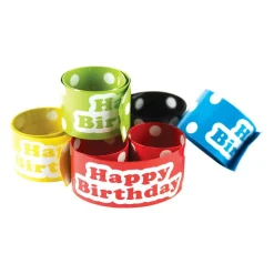 Teacher Created Resources Polka Dots Happy Birthday Slap Bracelets, 6 Packs of 10