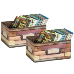 Teacher Created Resources Reclaimed Wood Design Storage Bin, 2ct.