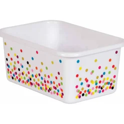 Teacher Created Resources® Small Confetti Plastic Storage Bin, 3ct.