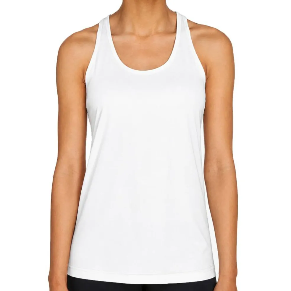 Team 365 Women's Zone Performance Racerback Tank, Athletic Gym Polyester Tank Top