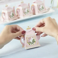 Tea Time Whimsy Teapot Favor Box - Pink (Set of 24)