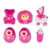 Teddy Bear Royal Icing Baby Shower Decorations Pink Assorted 6 Count