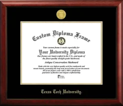 Texas Tech University 14w x 11h Gold Embossed Diploma Frame