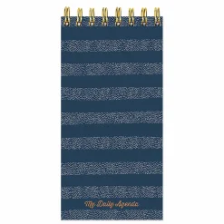TF Publishing Blue Boho Stripe Undated Daily Agenda Notepad Planner