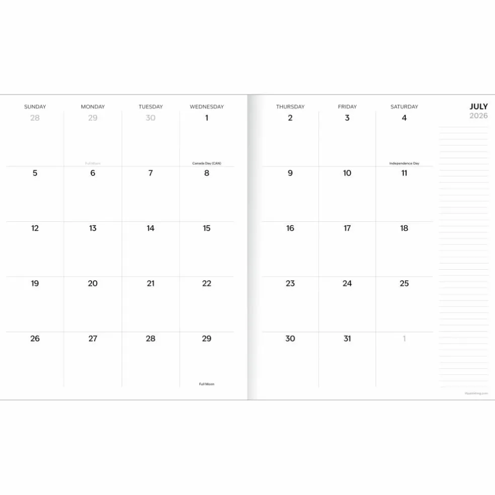TF Publishing Large 2026-27 Linen Lines Monthly Planner