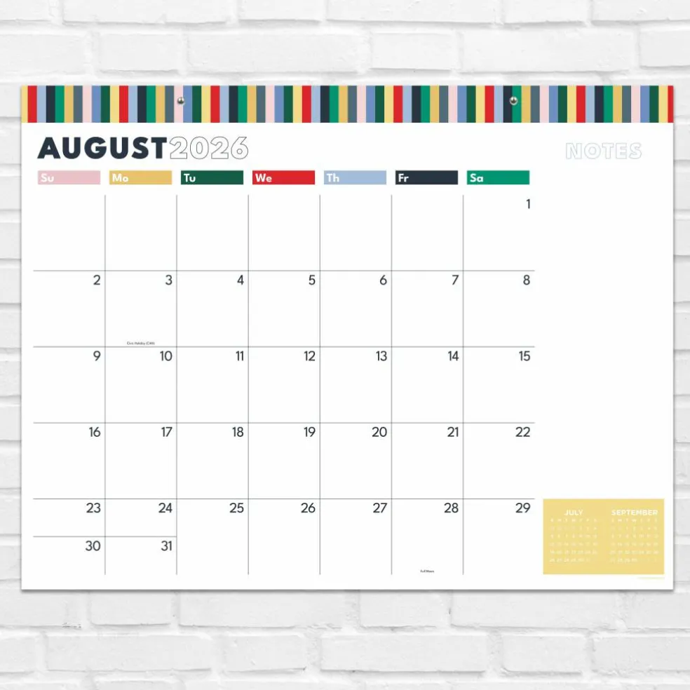 TF Publishing Large 2026-27 Long Weekend Desk Pad Monthly Blotter Calendar